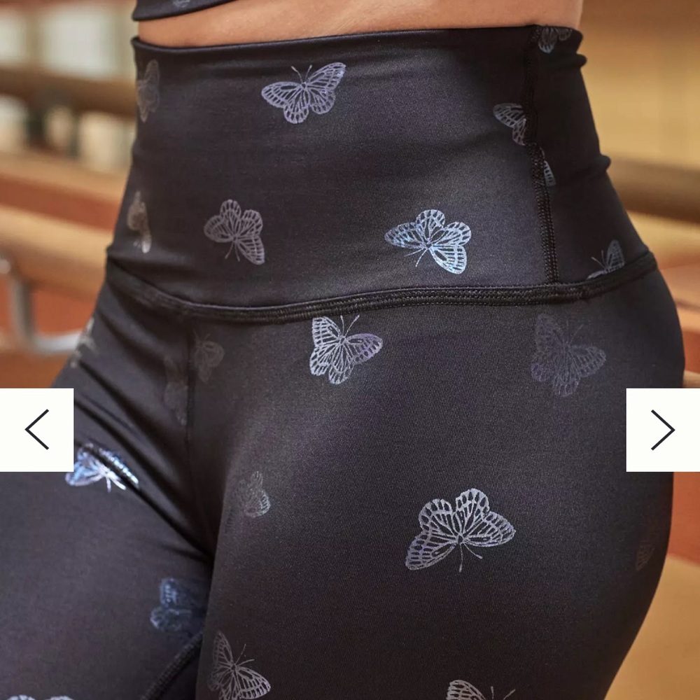 Black Leggings with Butterfly Print